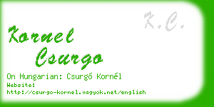 kornel csurgo business card